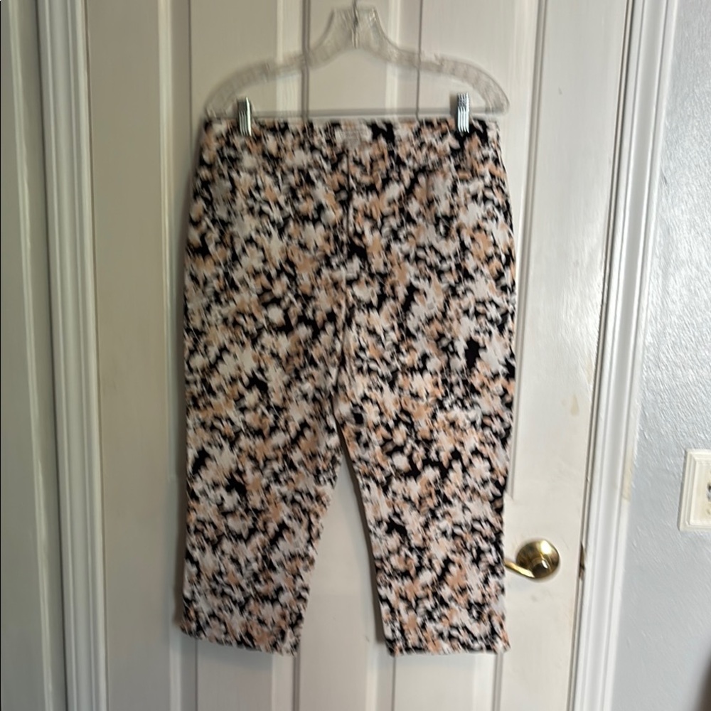Coldwater Creek Floral Print Pants in Black and Tan